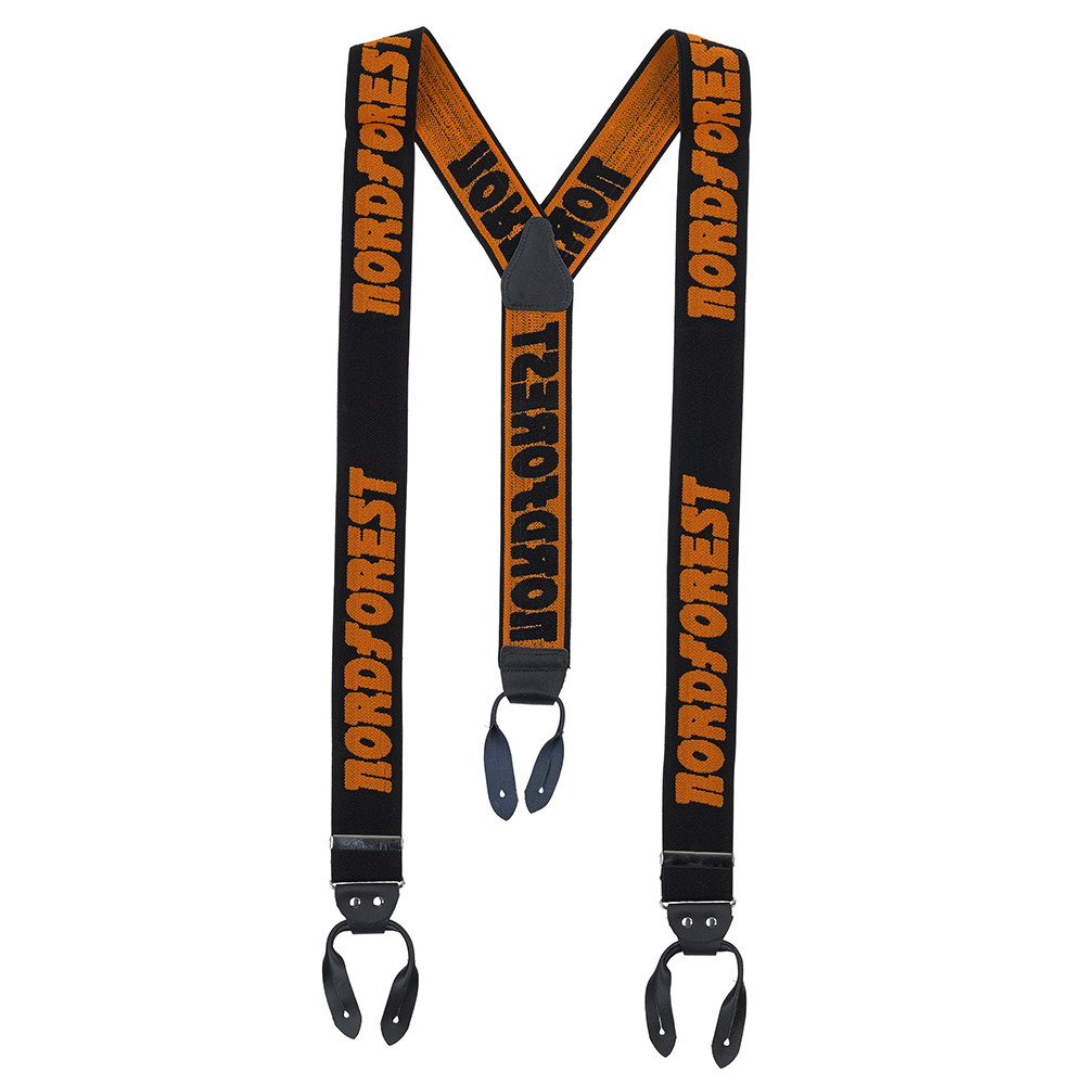 Produktabbildung: Nordforest - Hosenträger (schwarz-orange) mit Lederlasche